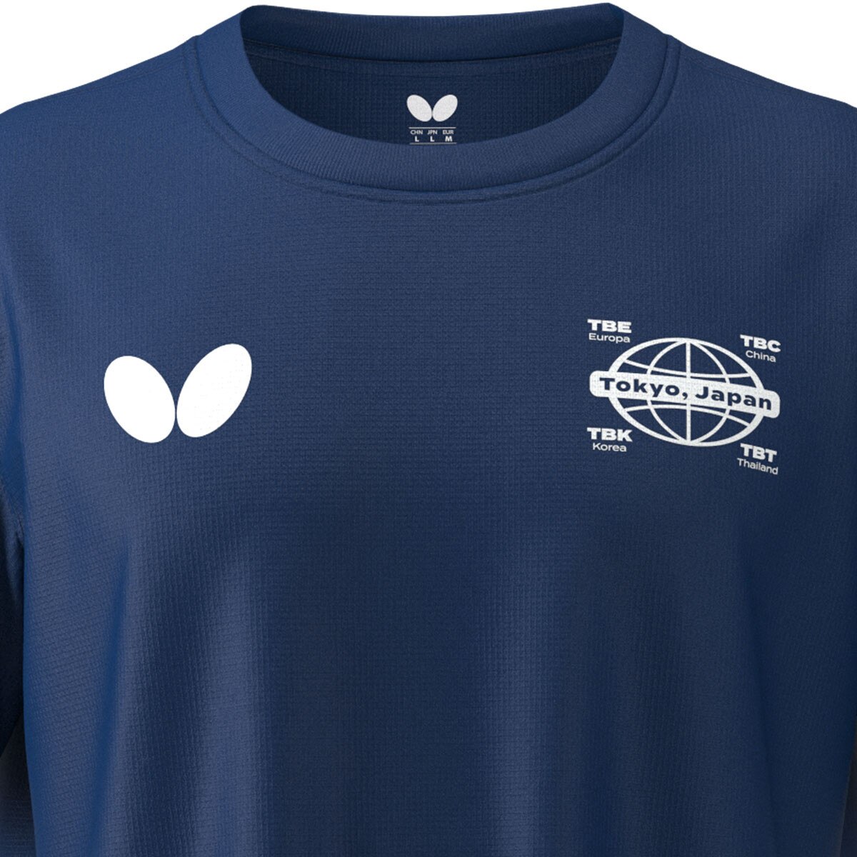 Butterfly Rubber T-Shirt - Blue - Front - Close-Up